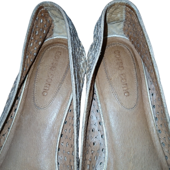 Corso Como Perforated Gold Leather Round Toe Cut Out Ballet Flats Size 8… - Picture 4 of 10